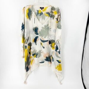 ✅ GALERIES LAFAYETTE BATHING SUIT COVER ONE SIZE TASSEL V-NECK